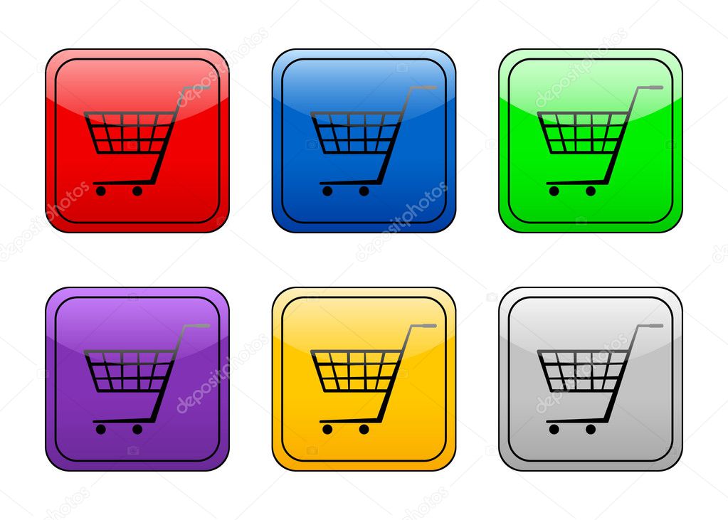 Rounded square button shopping cart