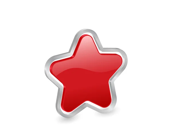 3D-s vörös csillag ikon — Stock Vector