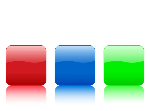 Χρώμα στρογγυλεμένο τετράγωνο κουμπί — Διανυσματικό Αρχείο