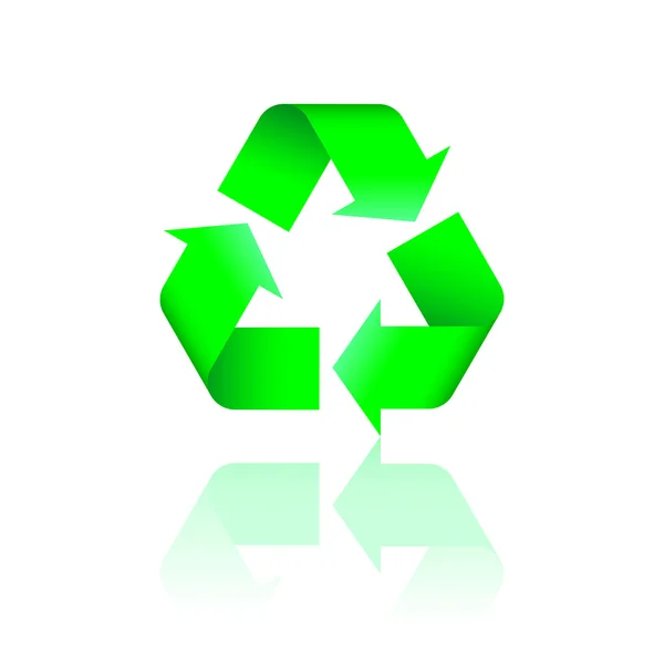 Recycling logo reflectie — Stockvector