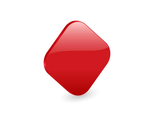 Červená ikona 3d kosočtverec — Stockový vektor