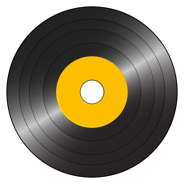 Small gramophone record orange — Stock Vector
