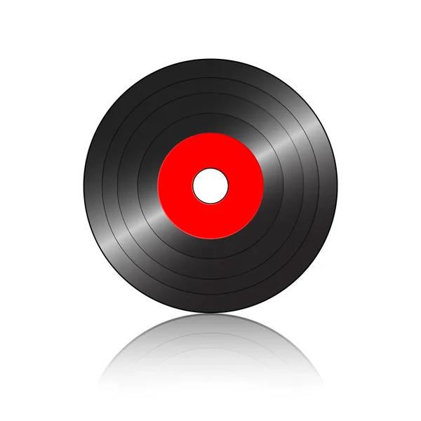 Petit disque de gramophone reflet rouge — Image vectorielle