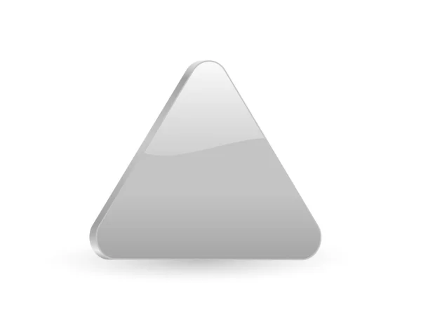 Icona triangolare in argento 3d — Vettoriale Stock