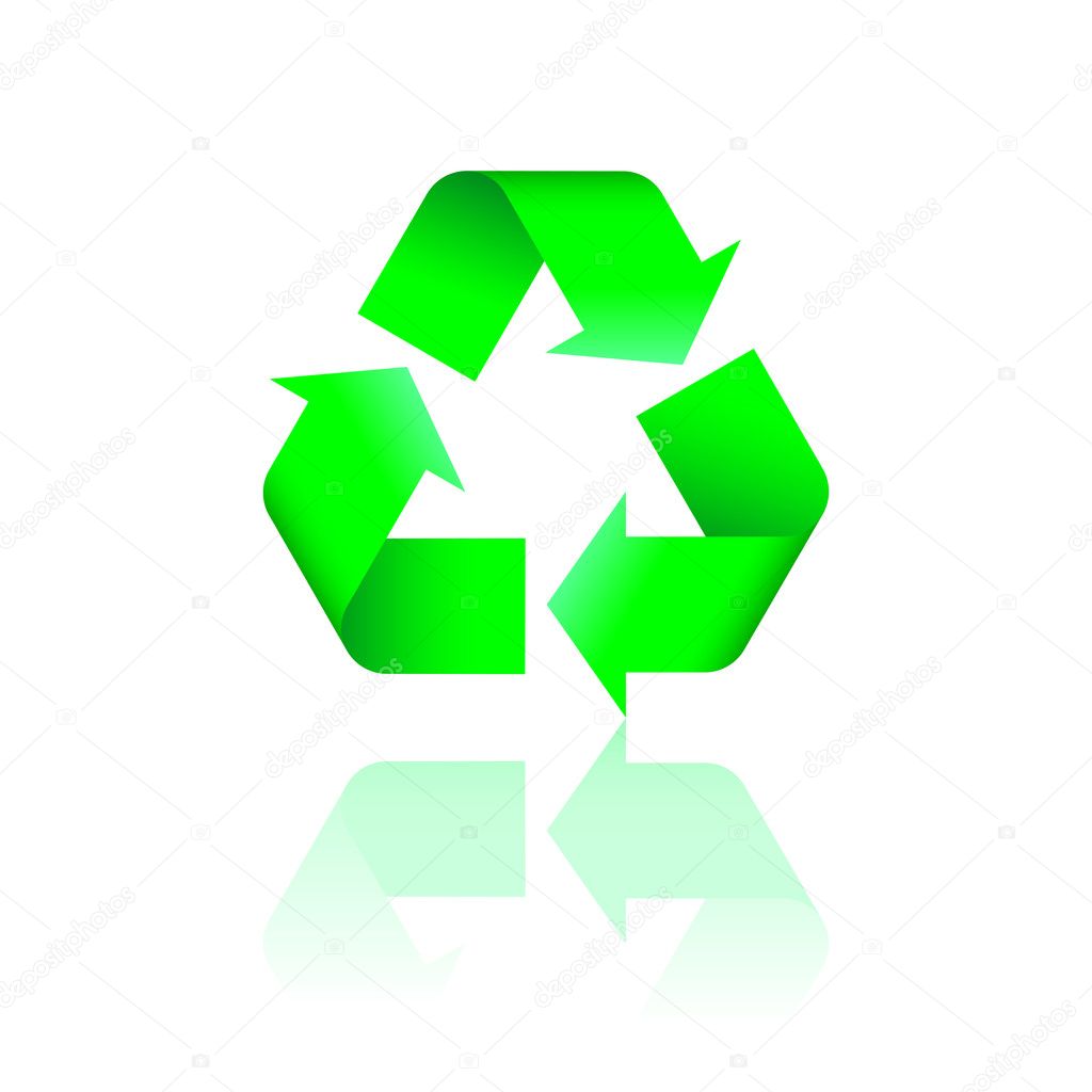 Recycling logo reflection