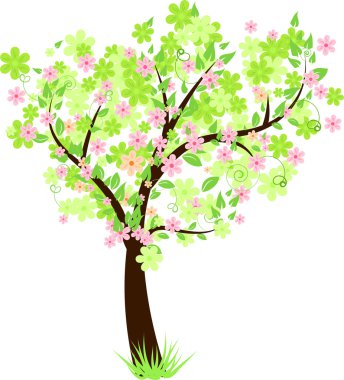 Beautiful floral tree clipart