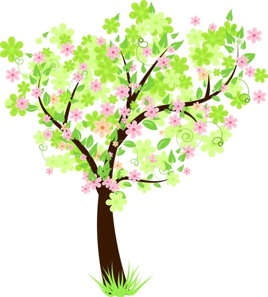 Schöner floraler Baum — Stockvektor