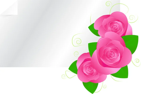 Modèle de carte de vœux avec roses — Image vectorielle