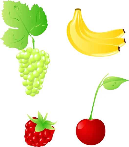 Set of four fruits — Stock Vector