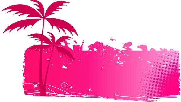 Grungy achtergrond met palmbomen — Stockvector