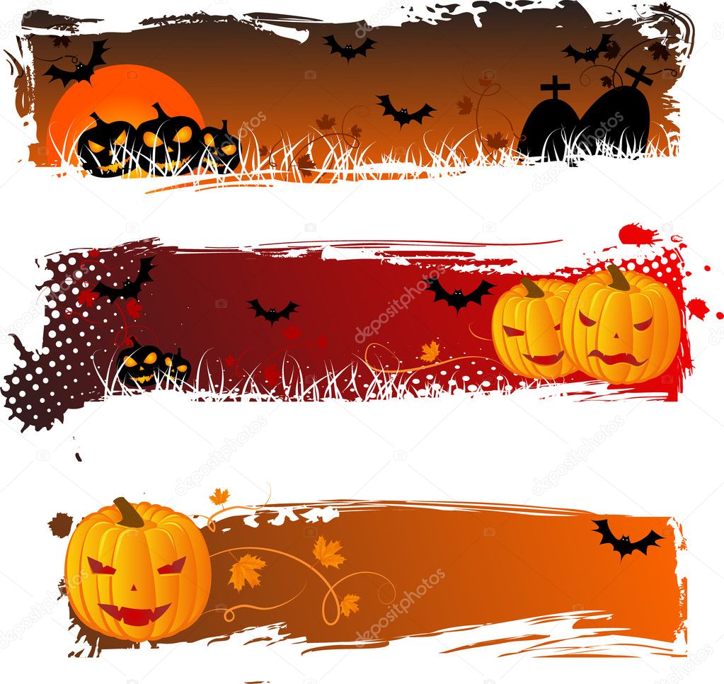 Halloween banners grungy