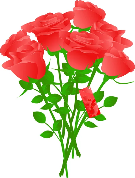 Ramo vectorial de rosas rojas — Vector de stock