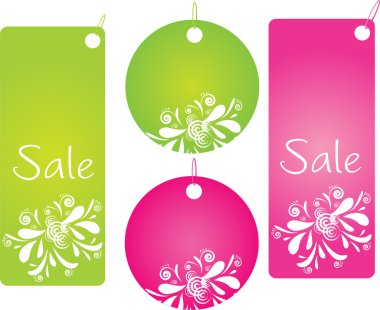 Four shopping badges with pretty design clipart
