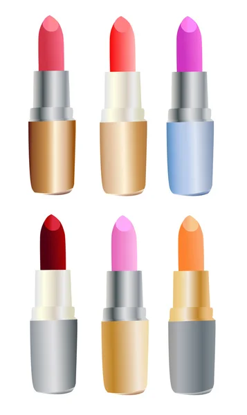 Set of colored lipsticks — Stock Vector