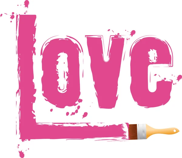 Fırça boya kelime "aşk" — Stok Vektör