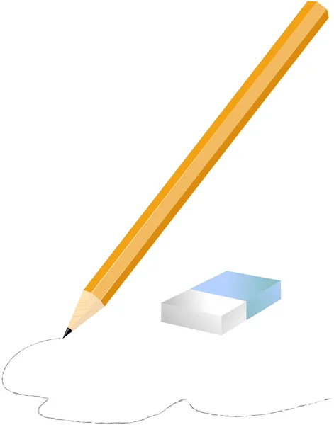 ベクトルの鉛筆と消しゴム — ストックベクタ