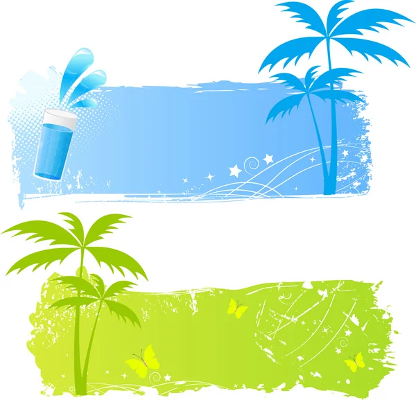 两个球衣棕榈树旗帜 — 图库矢量图片