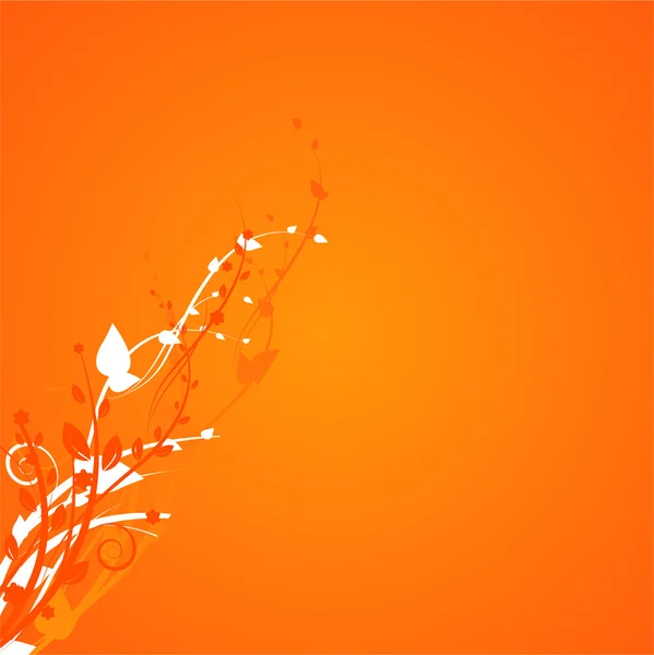 Fondo floral naranja — Vector de stock