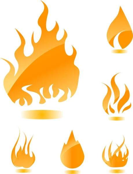 Orange glossy fire — Stock Vector