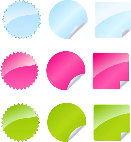 Set of multicolored badges — Stock Vector