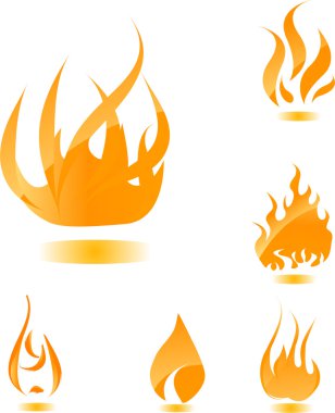 Orange glossy fire clipart