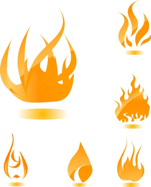 Orange glossy fire — Stock Vector