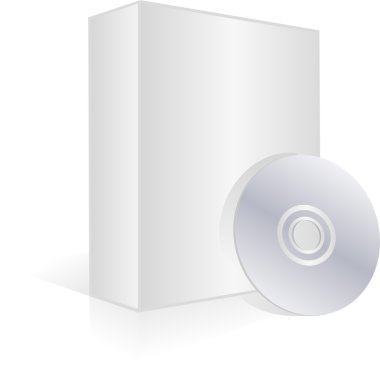 Blank software box and cd clipart