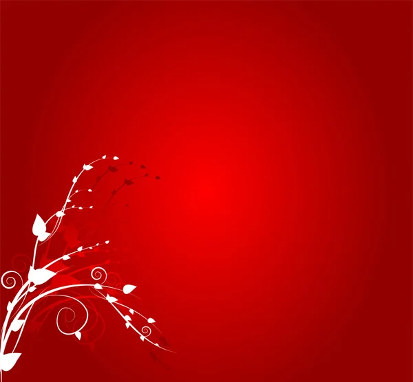 Ornement floral sur fond rouge — Image vectorielle