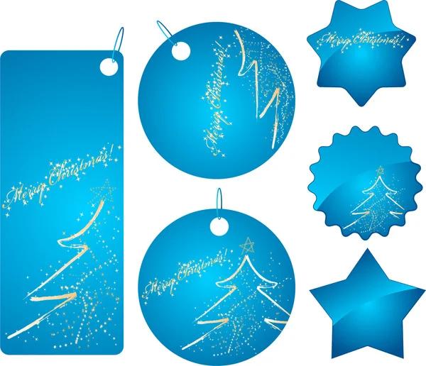 Blu Natale shopping badge — Vettoriale Stock