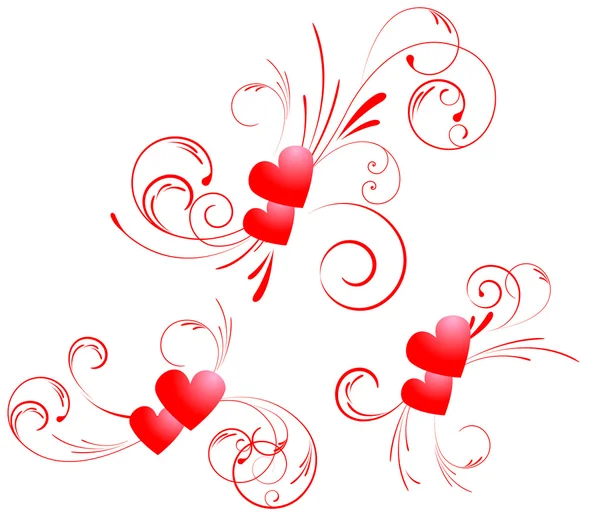 Valentine hearts swirl — Stock Vector