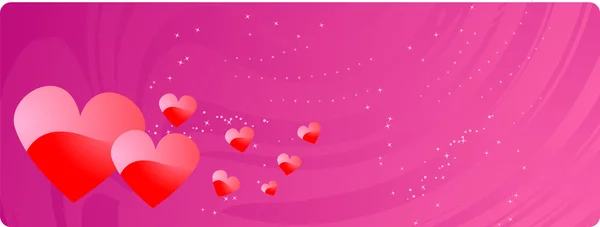 Valentijnsdag spandoek met harten — Stockvector