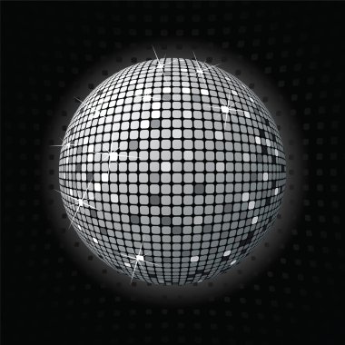 Shiny disco ball greey clipart