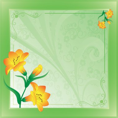 Scope with lilies on green clipart