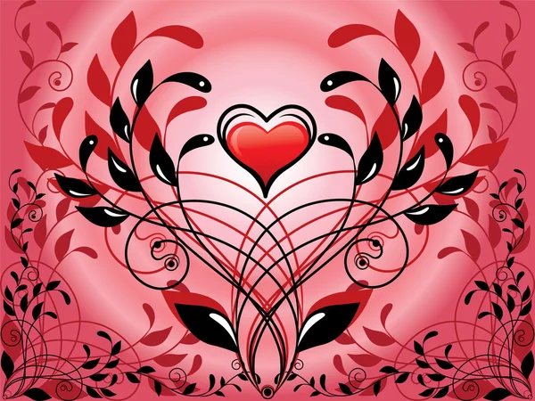 Spirial decorative patten and heart — Stock Photo, Image