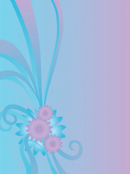 Цветы и ленты на голубом — стоковое фото