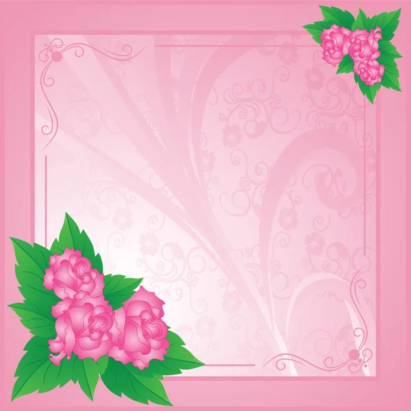 Kártya rózsákkal — Stock Fotó