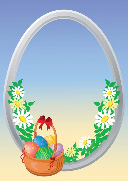 stock image Easter eggs are in a basket