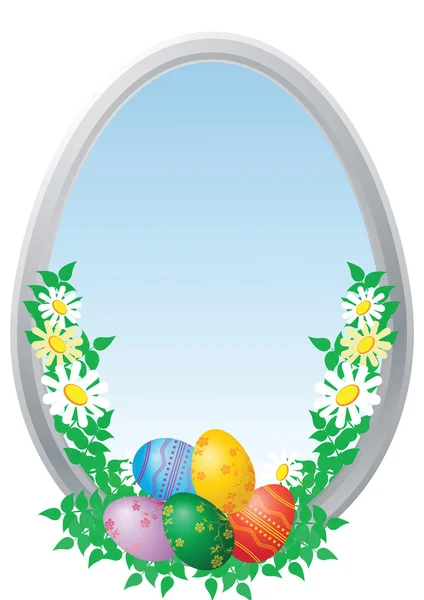 Camomiles과 함께 부활절 계란 — 스톡 사진