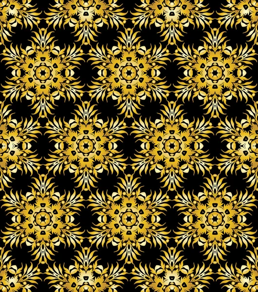 Goldener ornamentaler Hintergrund auf schwarz — Stockfoto