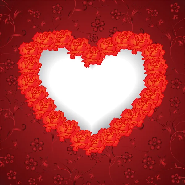 Valentine subiu coração — Fotografia de Stock