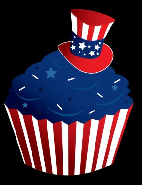 Red white and blue cupcake clipart