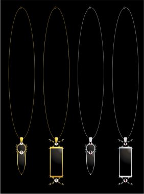 Gold and silver elegant necklaces clipart