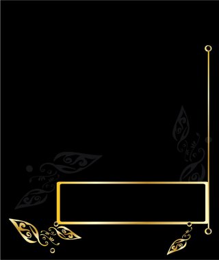 Gold floral background banner clipart