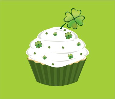 Shamrock cupcake clipart