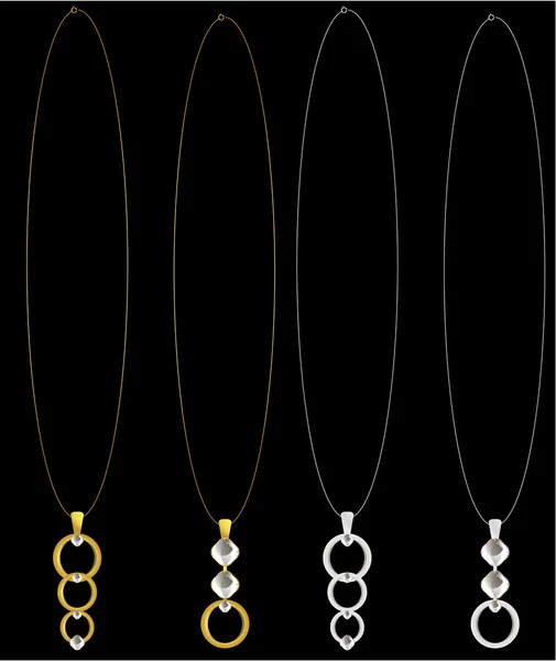 Gold and silver necklaces — Stock Vector