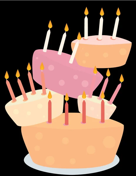 Tortas de cumpleaños apiladas — Archivo Imágenes Vectoriales