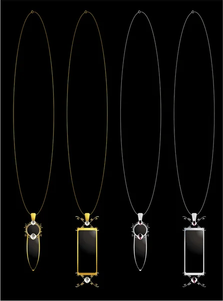 Colliers élégants or et argent — Image vectorielle