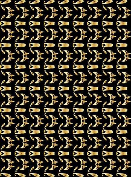 Золотой узор на черном фоне 4 — стоковый вектор