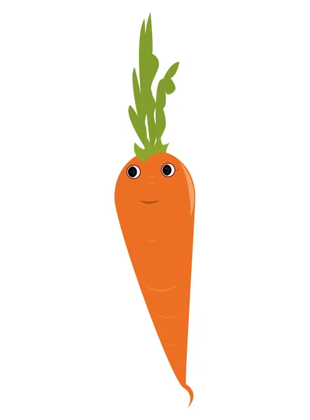 Caricatura sonriente zanahoria aislado — Vector de stock