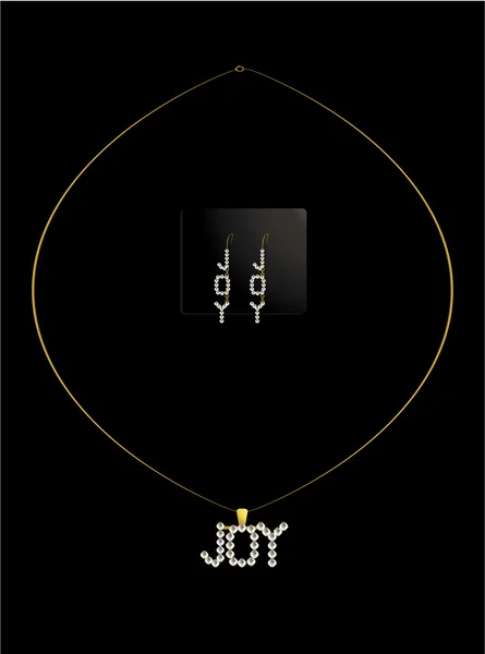 Guld och diamant joy halsband set — Stock vektor